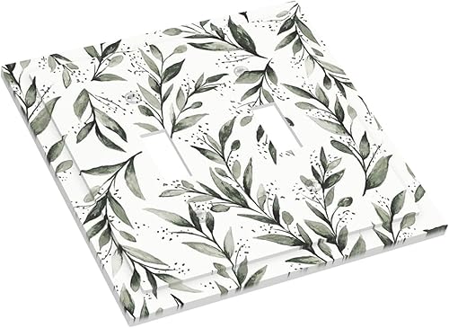 Miniatura 117 de Placa de pared dúplex de receptáculo de dispositivo de 1 gang de madera envejecida blanca gris con veta de tablón, cubierta de enchufe eléctrico de