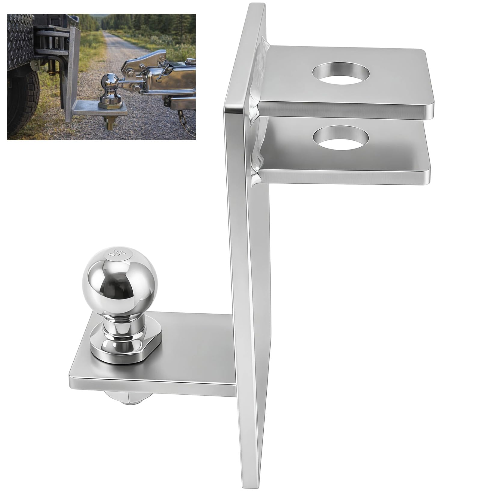 Kugelkopf Anhängerkupplung Ø50mm, Stahl Rangierhilfe Zugmaul Kugelkopf, Anhängelast 3 T, Robust und Rostfrei für Traktoren, Lastwagen, Autos und Wohnwagen