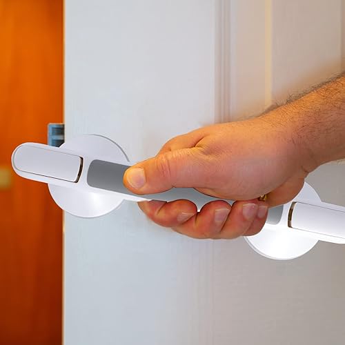 Miniatura 7 de Paquete de 2 manijas de ducha de 13 pulgadas para bañeras, barra de agarre de ducha con succión con indicadores, instalación sin herramientas,