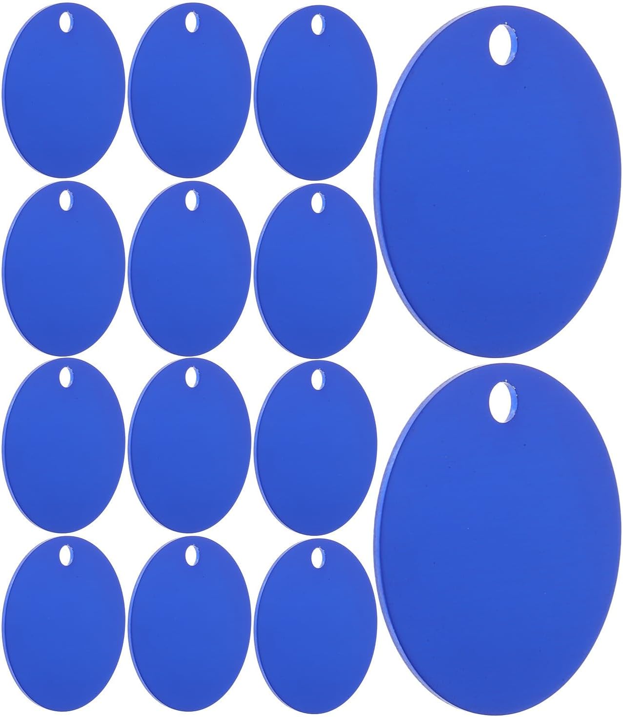 25pcs 35mm Blue Aluminum Blank Pet Id Tags with Hole, Round DIY Engraving Dog and Cat Collar Name Tags for Large Dogs and Cats