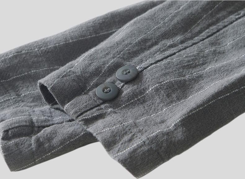Blazer rayé en lin homme coupe ample manches longues chic