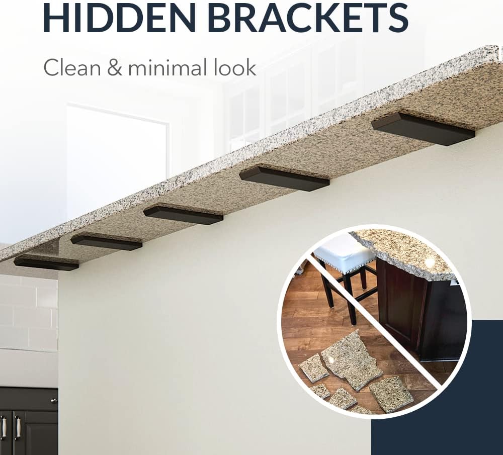 Buy Iron Supports Hidden Flat Countertop Bracket Heavy Duty Straight