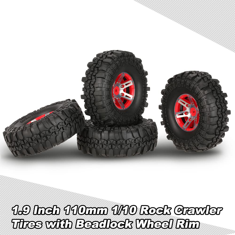 Rc Crawler 1/10 Beadlock Wheels Tires For 1/10 RC Crawlers