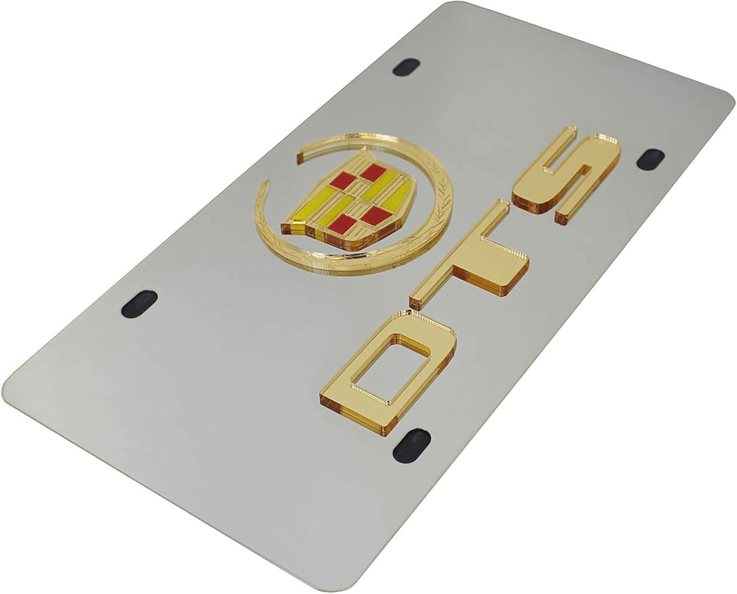 Eurosport Daytona Gold Dual Logo License Plate for Cadillac DTS (Chrome)