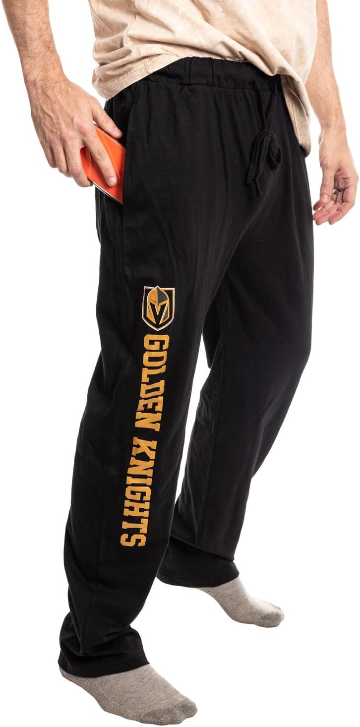 Calhoun NHL Mens Lightweight Cotton Jersey Lounge Pants - Image 3