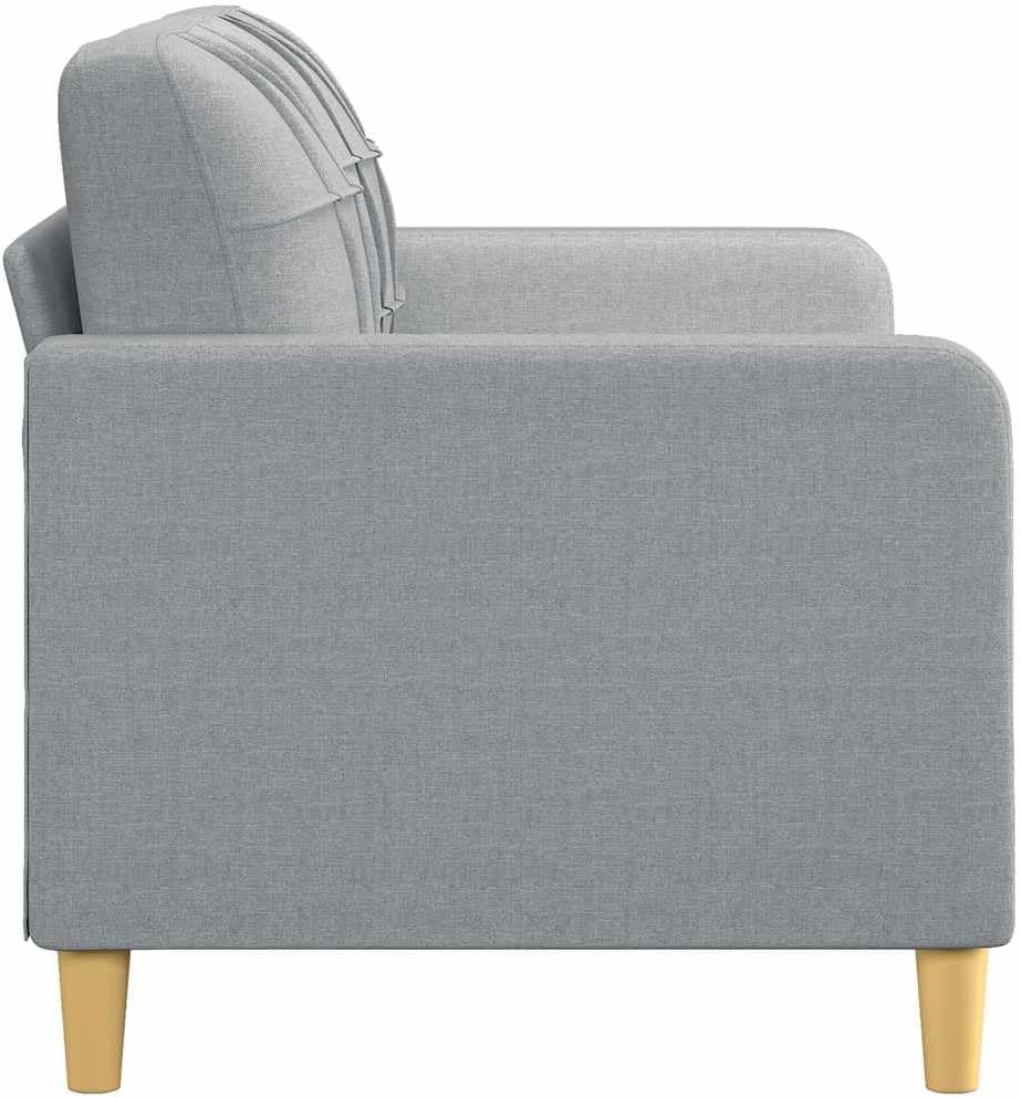 2-Seater Sofa Light Grey Fabric (100% Polyester) Living Room Furniture