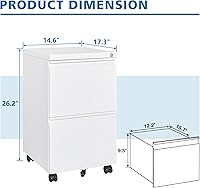 Vista 22 de Archivador vertical de 2 cajones con cerradura de metal, archivador vertical de metal, para oficina y hogar, archivadores verticales de acero