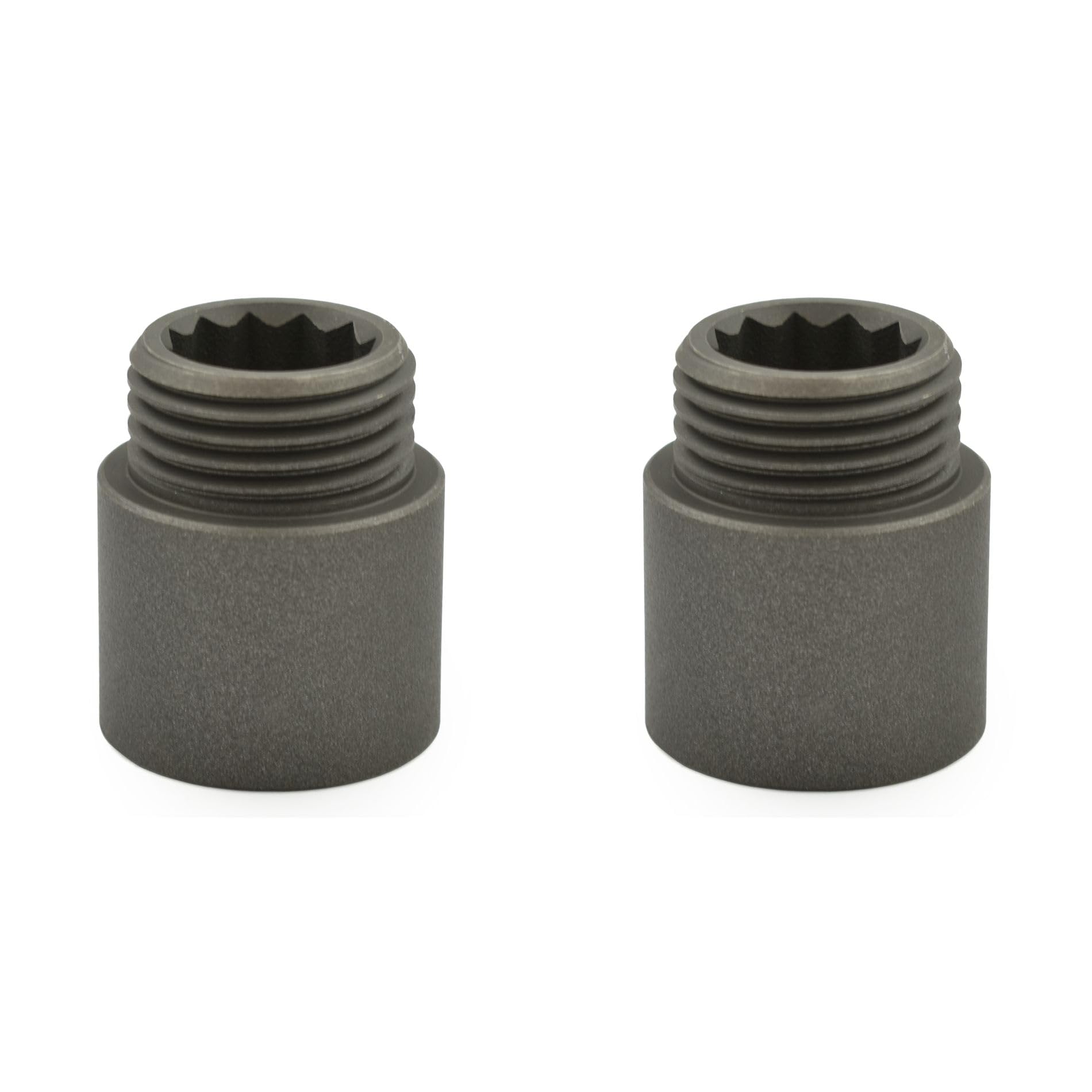 Hot Flow | 20mm Rigid Radiator Valve Extensions 1/2 inch BSP – Light Pewter (Pair)