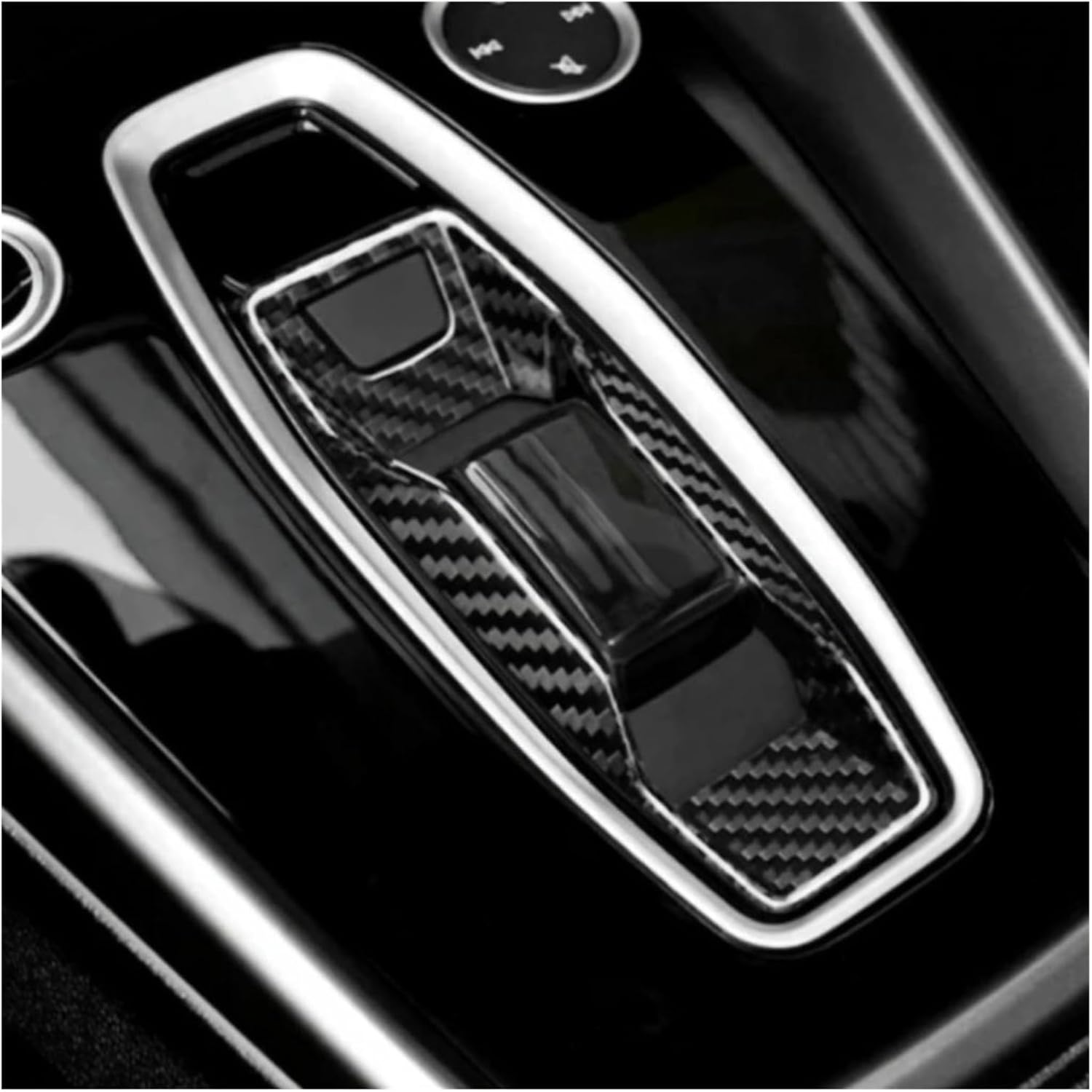 Real Hard Carbon Fiber Gear Shift Inner Frame Trim Compatible for Audi A3 A5 A6 Q4 Q5 Q6 SQ5 SQ6 RS3 2024 2025 Black Accessories​ Cover​