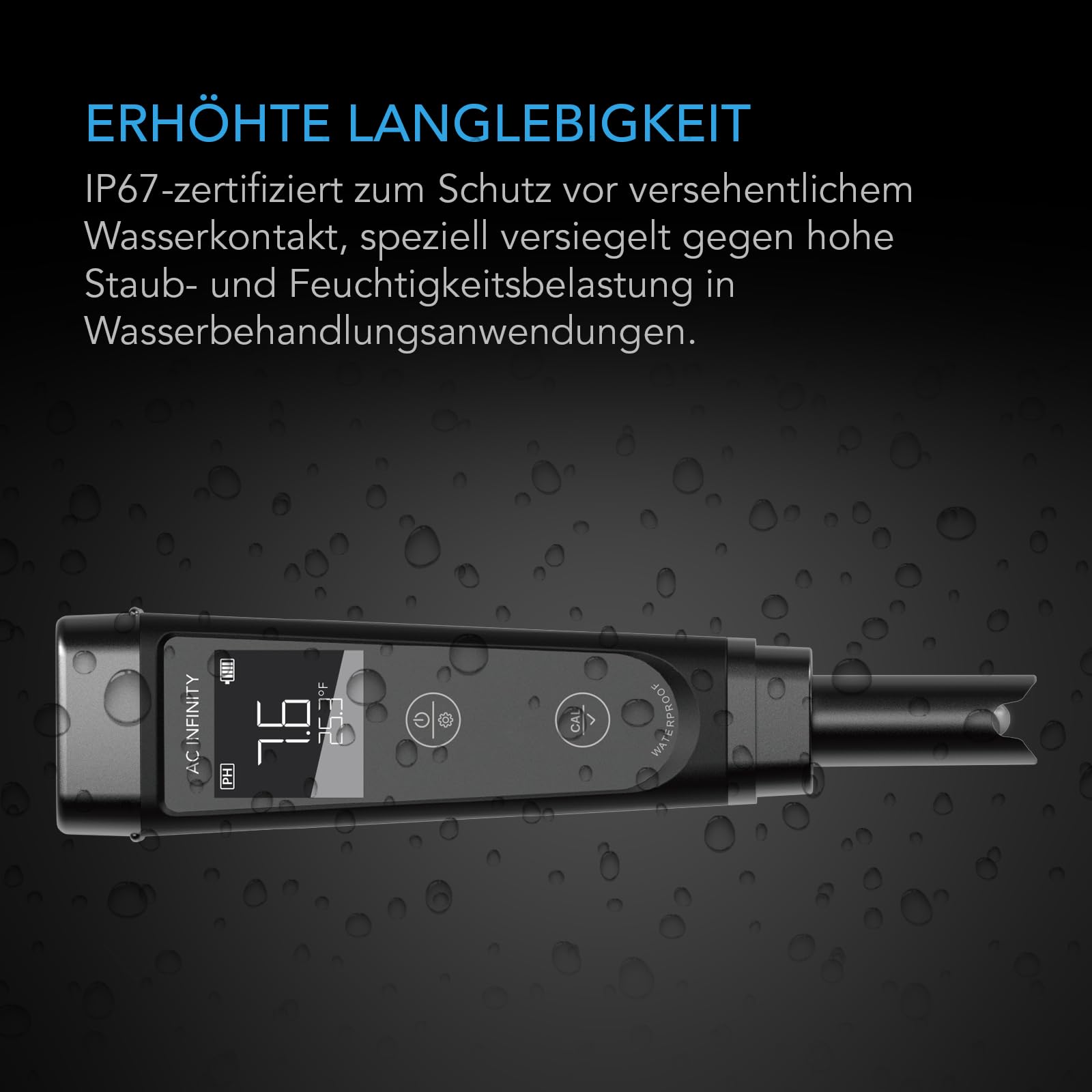 AC Infinity Hydroponic Meter PRO Kit Hochpräzer Digital pH-Stift mit