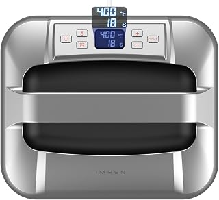 IMREN Heat Press 12"x10" Portable T Shirt Printing Machine Textile Printer with Heat Press Pad for Sublimation Vinyl DIY Thermal Transfer Project (Black)