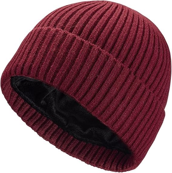 Image of Gajraj Winter Beanie Hats for Men Women, Fleece Lined Beanie Soft Warm Knit Hat Ski Cuffed Cap