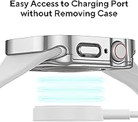 Vista 5 de Paquete de 4 fundas impermeables compatibles con Apple Watch de 1.575 pulgadas Series 6/5/4/SE con protector de pantalla de vidrio templado