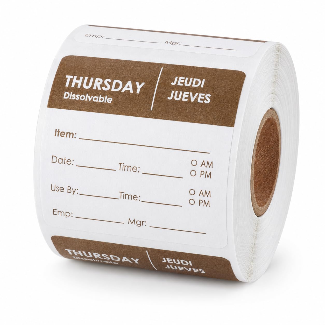 Thursday 2" x 2" Dissolvable Day of the Week Labels by Glownary – 2 X 2 Inches, Paper, Brown, Model Thursday-2x2-250
