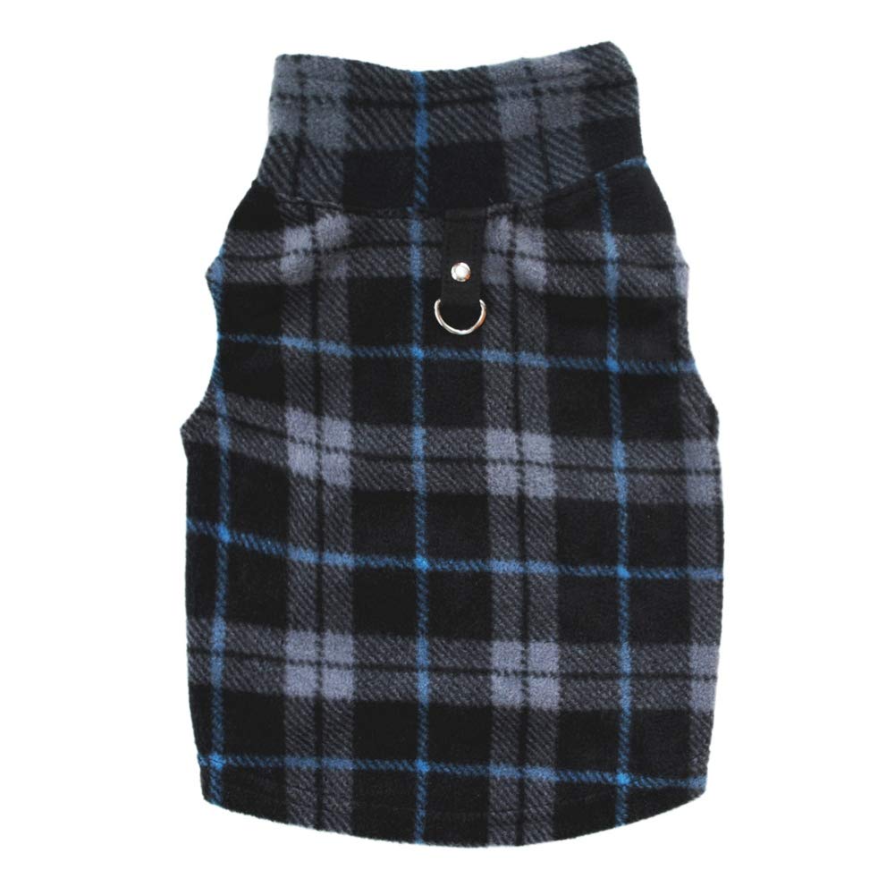 Doubleer Chaleco de Lana con arnés, Jersey, Abrigo con Orificio para el arnés para Perros pequeños, medianos y Grandes, Ropa para Perros cálida y Gruesa Otoño Invierno
