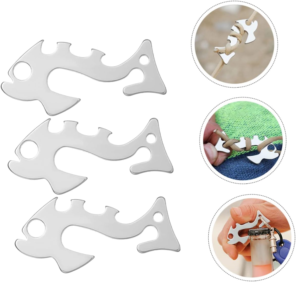 Toyvian 3Pcs Stainless Steel Rope Tighteners Outdoor Tent Cord Adjusters Wind Stopper Function Sturdy Camping Supplies for Securely Tying Down Equipment