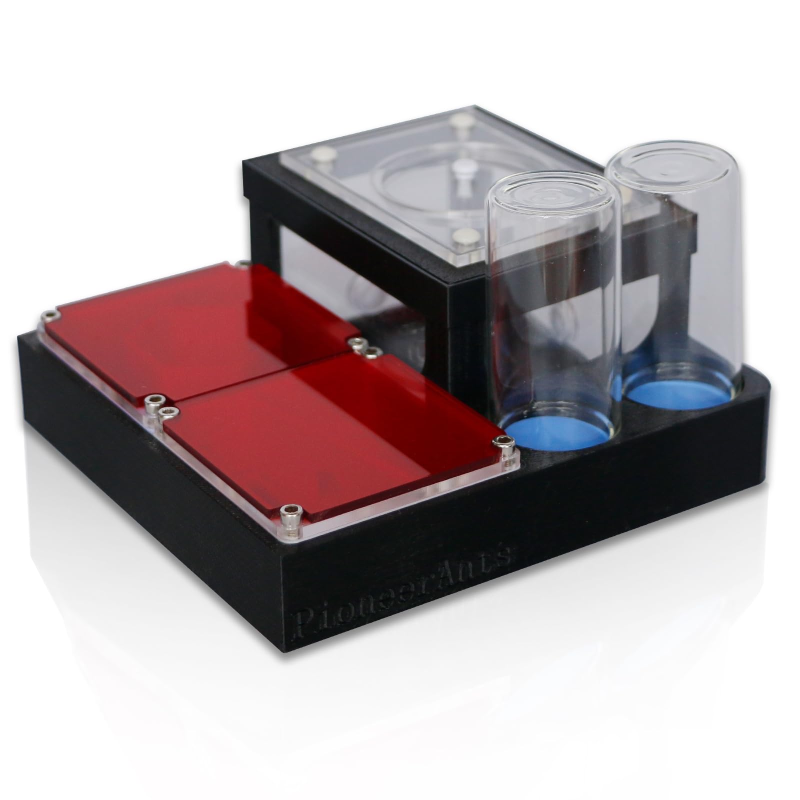 yuyala Ant Farm Nest, Black and Red, Acrylic Construction, Desktop Formicarium for Ant Colony Housing (M)