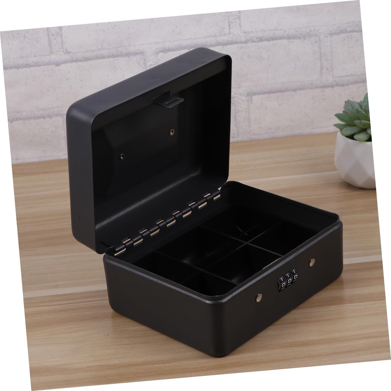 Caja De Seguridad Con Combinación Caja Registradora De Resistente Diseño Mejorado Para Almacenar y Monedas Color Negro