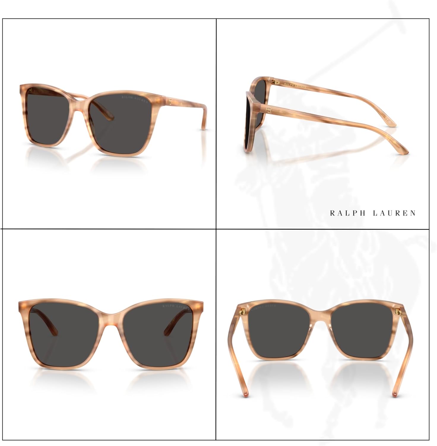 Ralph Lauren RL8201 Rectangle Sunglasses For Women +BUNDLE with ACCESSORY EYEWEAR KIT