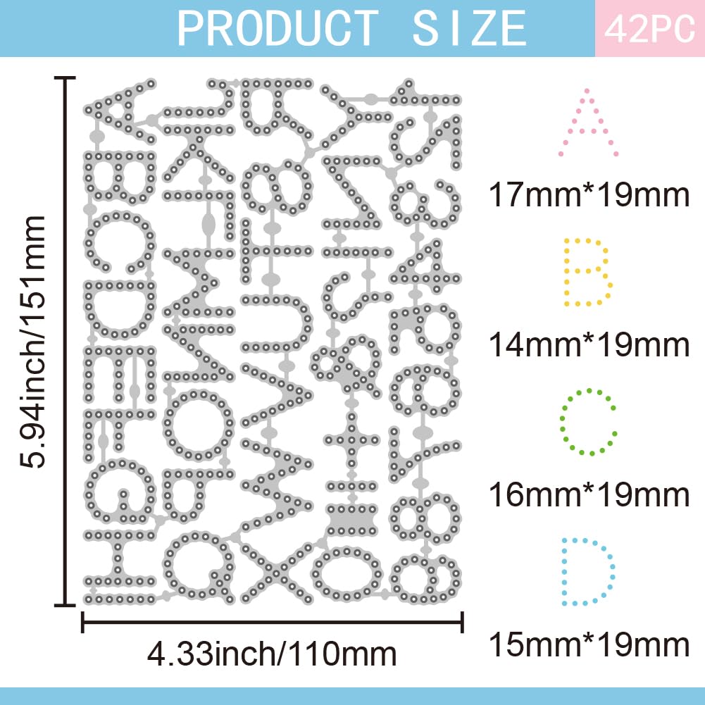 GLOBLELAND Hollow Out Letters Numbers Frame Cutting Dies for DIY Scrapbooking Metal 26 Letters and 10 Numbers Cut Dies Sewing Stitches Die Cuts for Card Making Embossing Photo Album Craft - Image 2