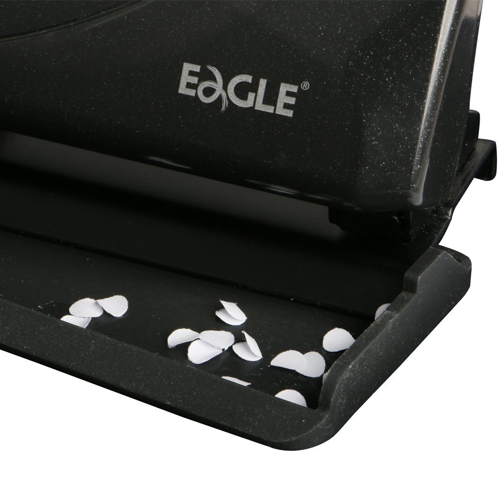 Perforadora De 3 Agujeros Eagle - Capacidad 12 Hojas, Metal Resistente, Base Antideslizante, Ideal Para Oficina Y Hogar (Rosa Profundo)