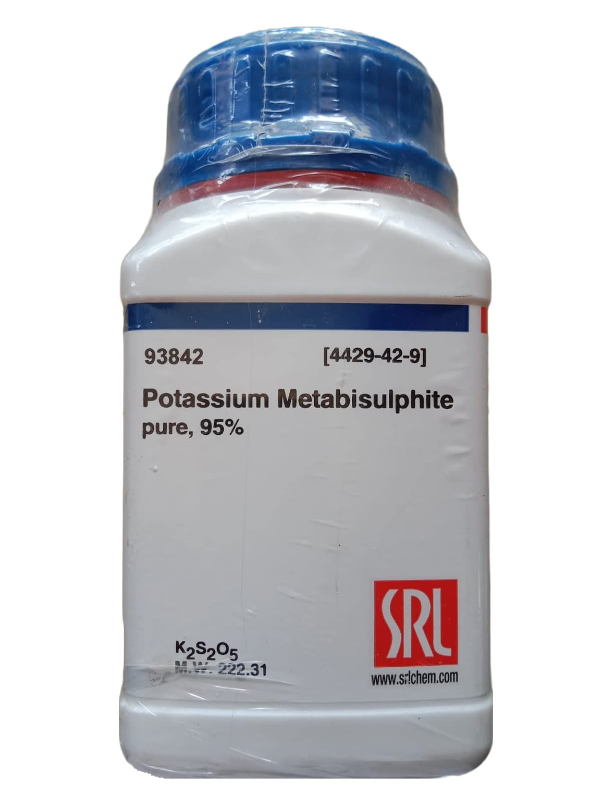 SRL Potassium Metabisulphite Pure, 95% 500Gm, CAS 4429-42-9, Molecular Formula : K2S2O5, Molecular Weight : 222.31,Storage : Room Temperature, Shelf Life : 60 Months, for laboratory use (B0BZML1GXB) Amazon Price History, Amazon Price Tracker