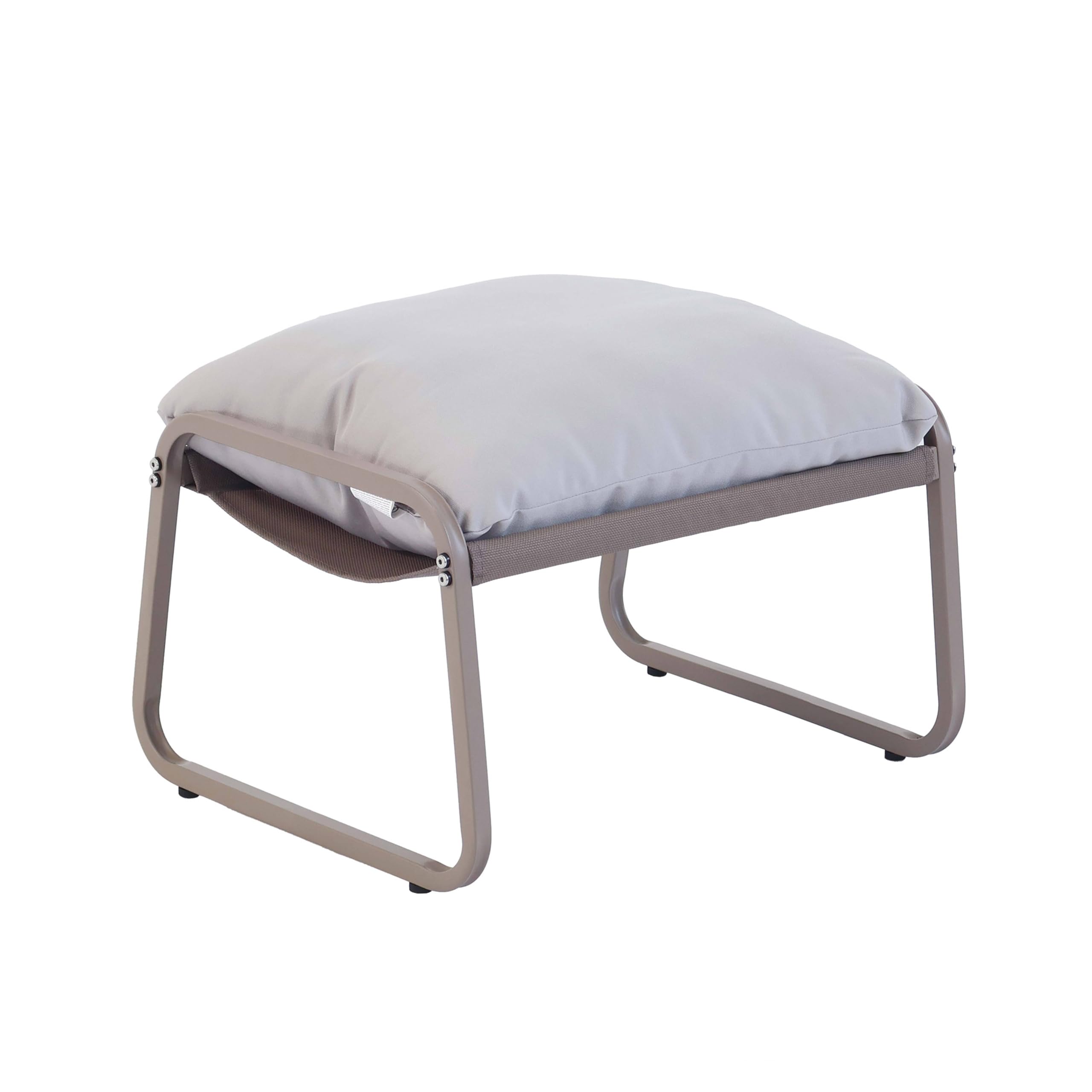 Oviala Fauteuil Relax en Acier et textilène avec Repose-Pieds Taupe