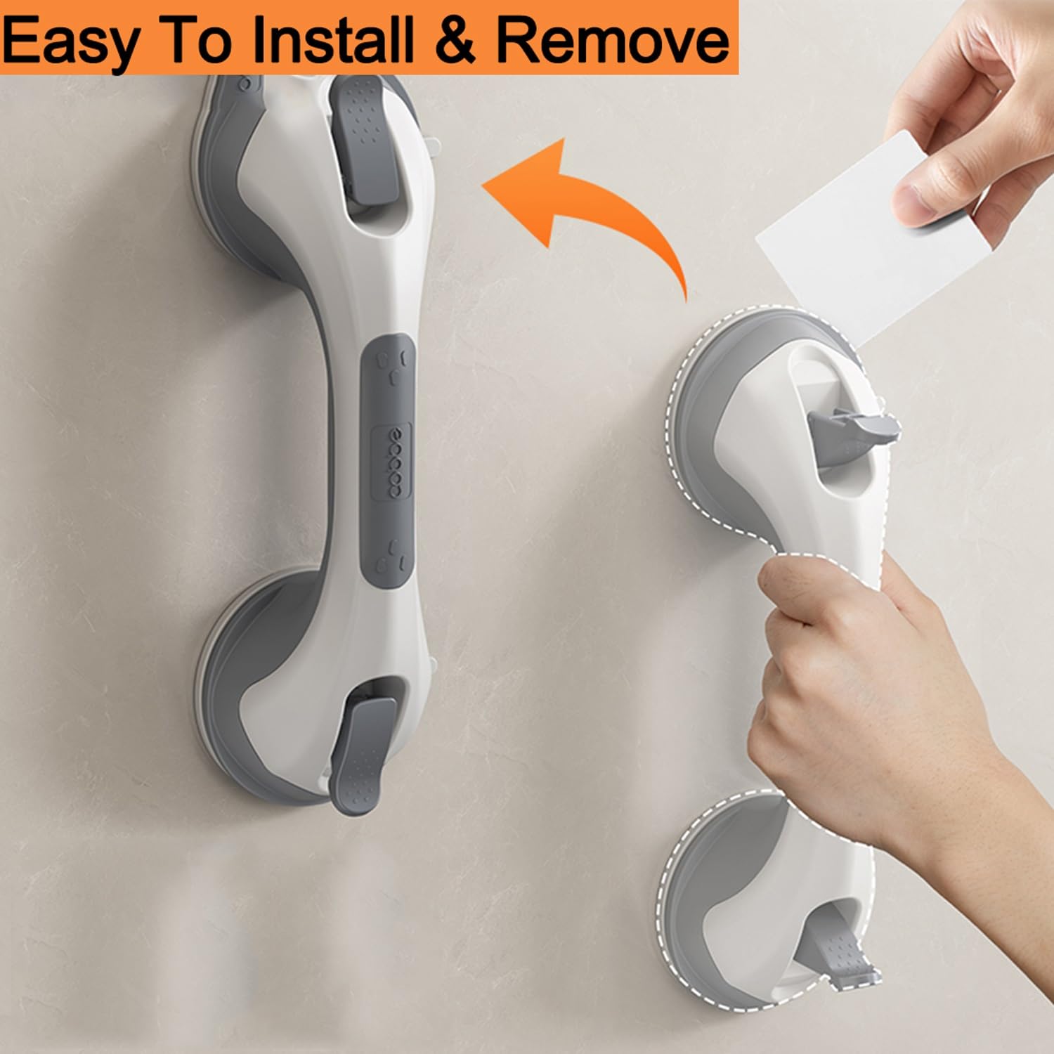 Barras de agarre para bañeras y duchas, ganchos con ventosa, tazas de ducha, asas de pared, rieles de seguridad para inodoro de ancianos, accesorios de baño (43 cm)