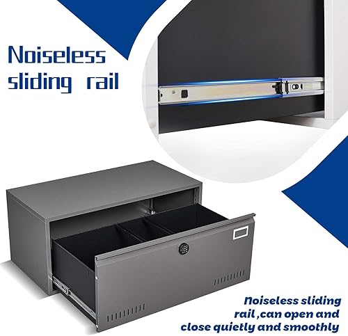 Miniatura 4 de Archivador lateral archivador para oficina en casa cajón grande de metal para tamaño legalcarta A4 muebles de oficina en casa acero metálico