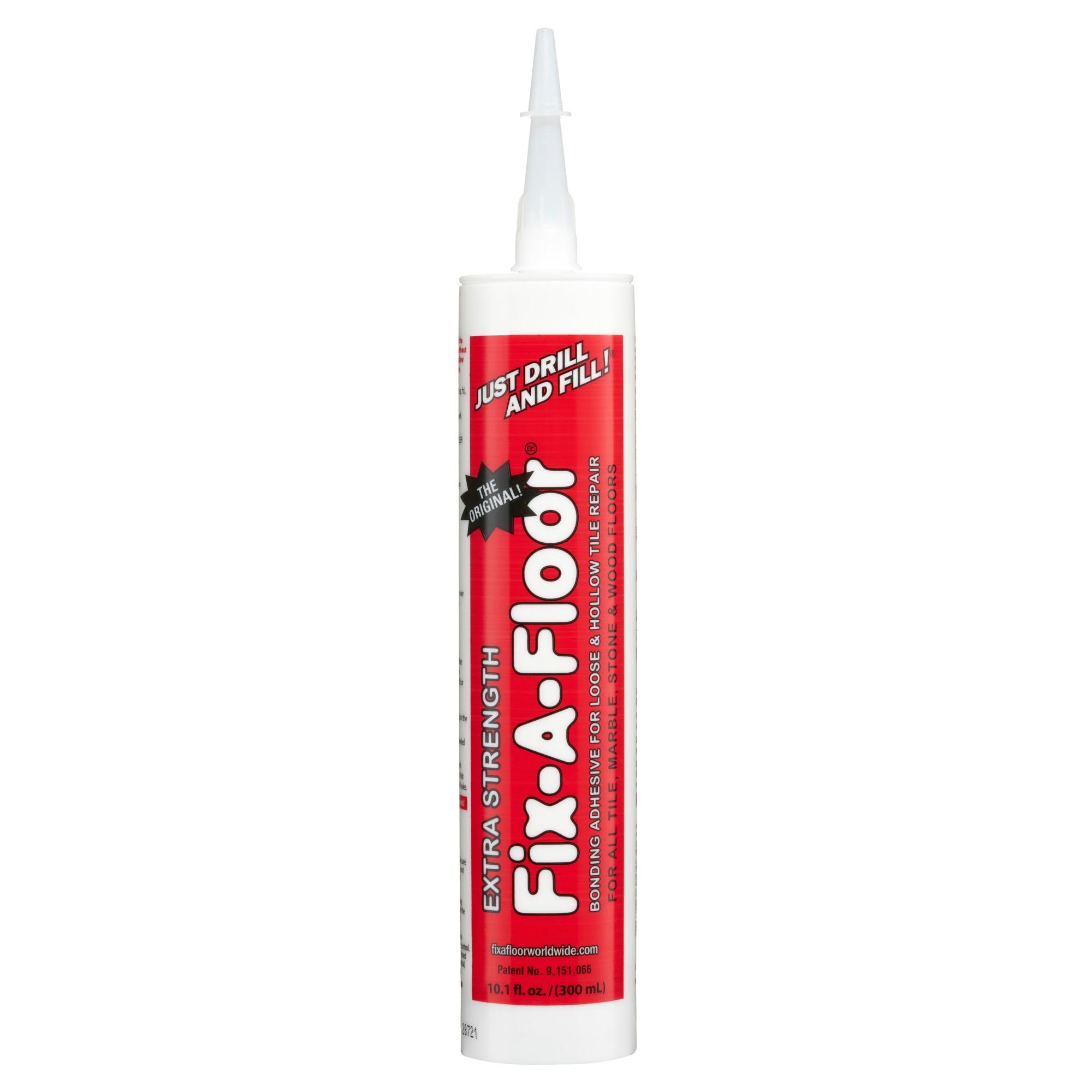 Fix-A-Floor Extra Strength Bonding Adhesive for Loose and Hollow Tiles, Wood, LVT & Laminate. Includes 2mm+ Customisable Patented Tip with Preservation Cap
