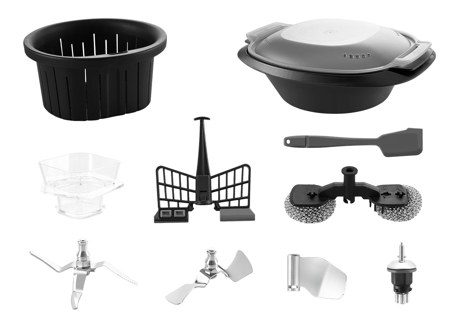 Necchi Robot da Cucina Chef Genio, Potenza Totale 1700 W, Velocità regolabile da 60 a 7000 rpm, Controllo temperatura da 37°C a 180°C, Bilancia integrata 5kg