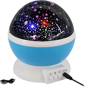 Decaker 家庭用 簡易プラネタリウム リラックスタイム USB 電池 兼用 室内用スタープロジェクター お部屋に満点の星空が広がる (ブルー)