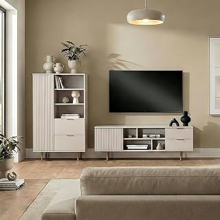 Wohnmöbel Set Wohnwand Kaschmir 2-teilig modern 1 Highboard, 1 Lowboard
