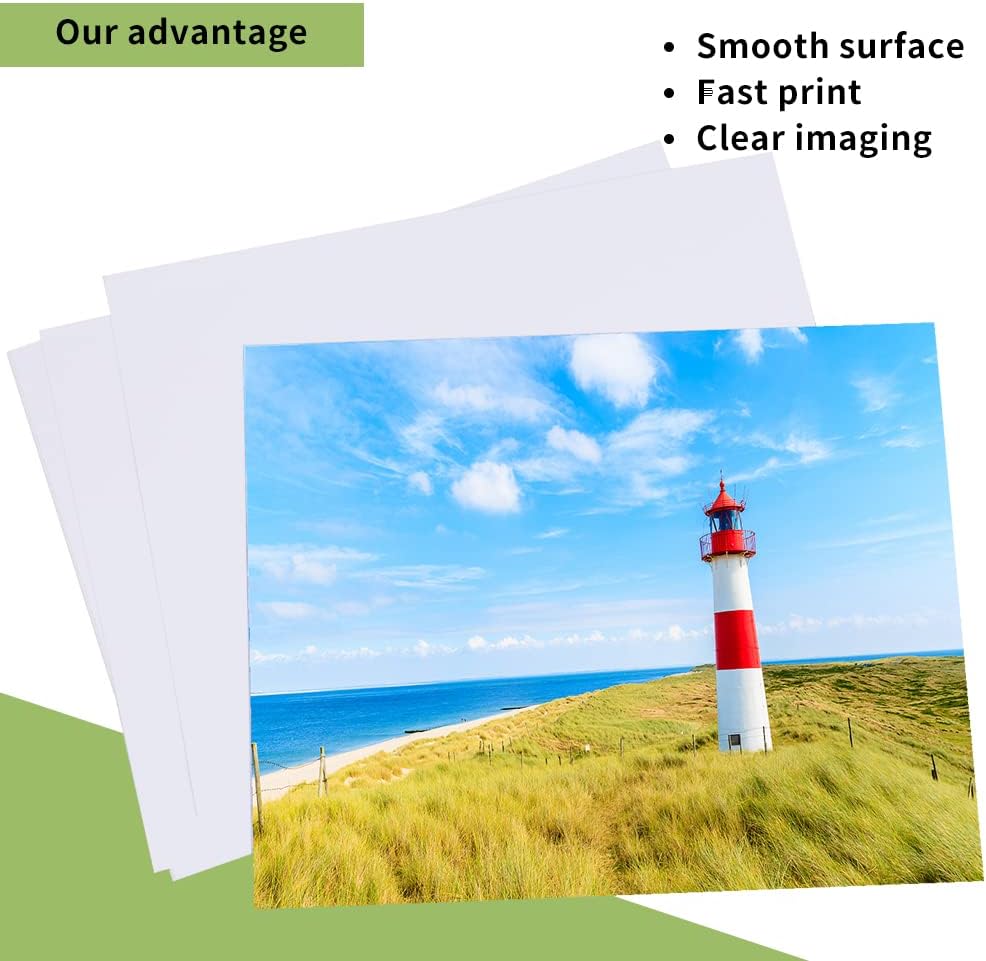 LUNARM 30 Sheets Photo Paper, 8x10 Glossy Paper Photo for Dye Ink Printer, 180gsm Inkjet Printing Photo Paper Clear Image for Photo Album DIY Party Camping Festival Record