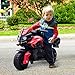 Aosom 6V Electric Motorcycle for Kids, Dirt Bike, Battery-Powered Ride-On Toy Off-Road Street Bike with Pedal, Headlights, and Training Wheels, Red