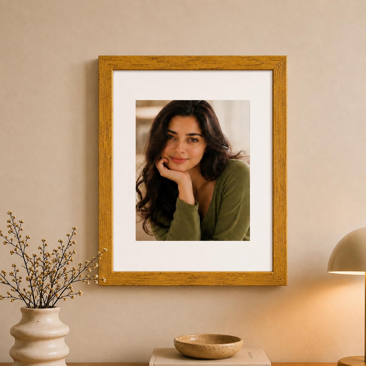 Art Street Synthetic Document Large Size Wall Photo Frame, Big Frames For Wall Artwork, Certificates, Picture & Photographs Home Decor(11x14 Inch, Matted To: 8x10 Inch, Gold)
