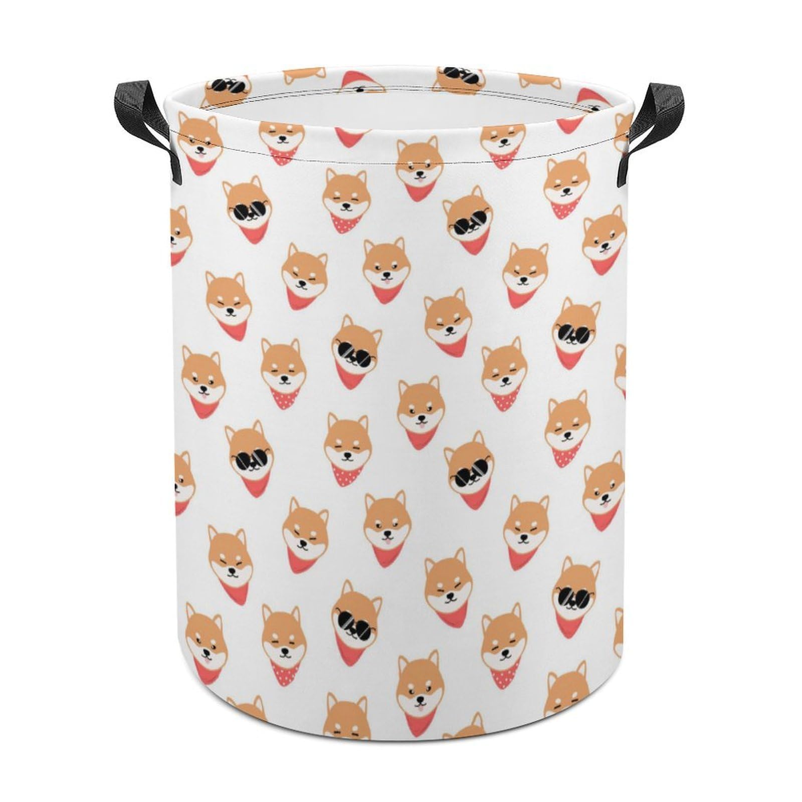 Lyfthologen Laundry Hamper, Handsome Shiba Lnu Dog Laundry Basket, Washing Basket with Handle