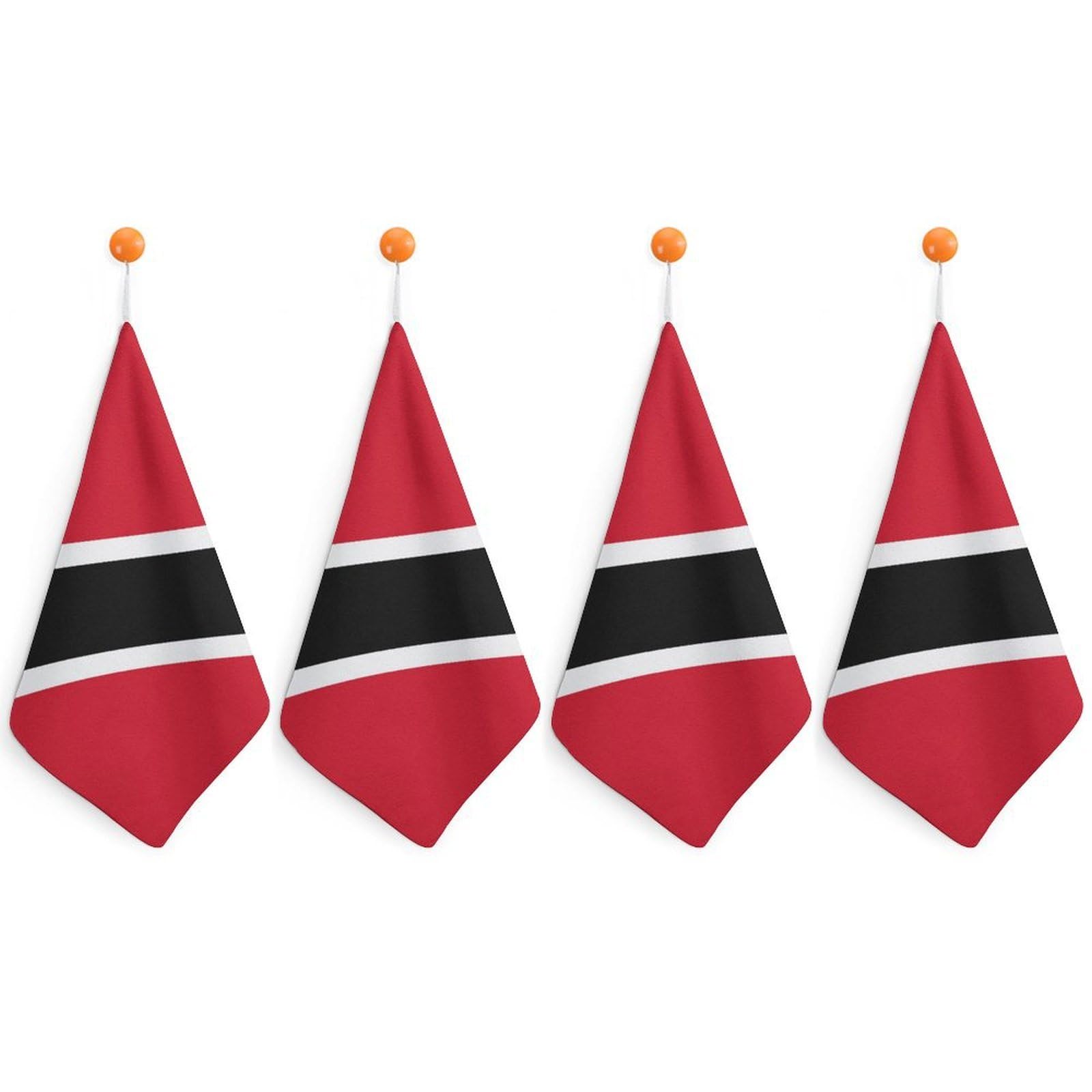 LWORZIIB 4 Piece Hanging Hand Towels, Trinidad And Tobago Flag Small Dry Hand Towel for Kitchen Bathroom
