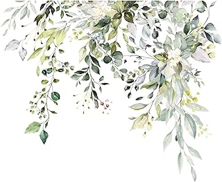 Adesivos de banheiro verdes tropicais lindo decalque plantas verdes adesivo berçário decalques de quarto fresco decoração de papel de escritório decorações do Havaí folhas quarto planta de estar murais canto