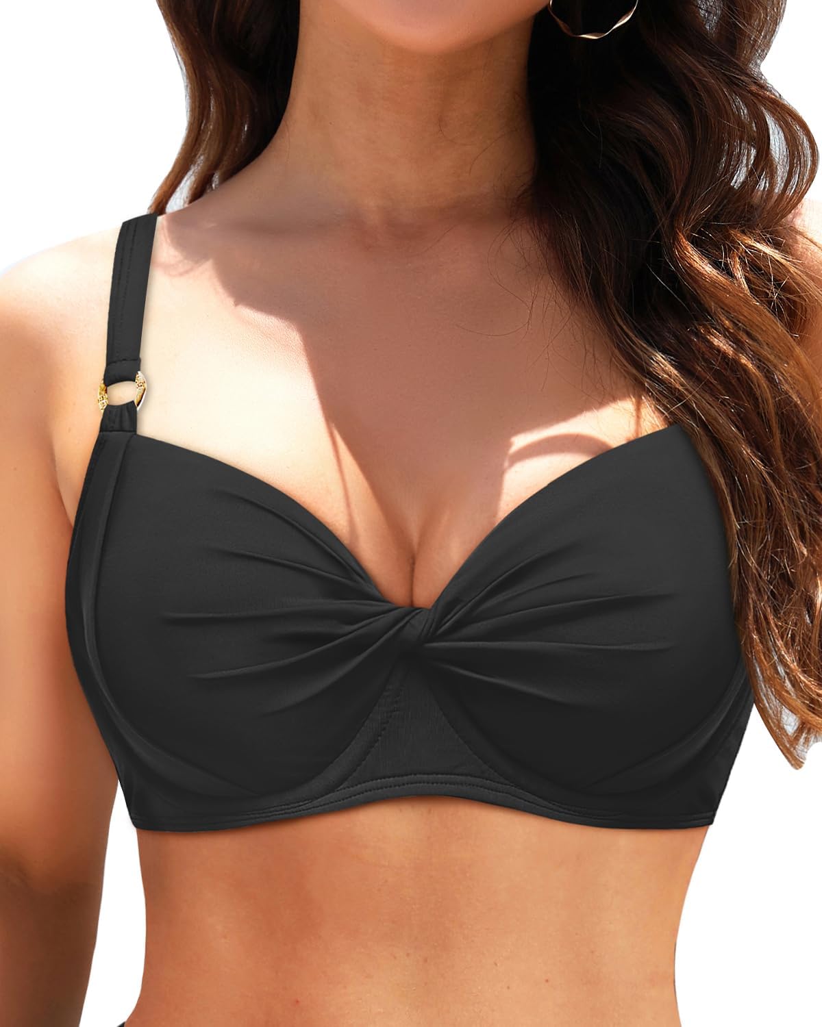 Women's Underwire Bikini Top - Push Up Swimsuit Top Only Twist Front Bathing Suit 2025 Retro Swim Bra - Image 2