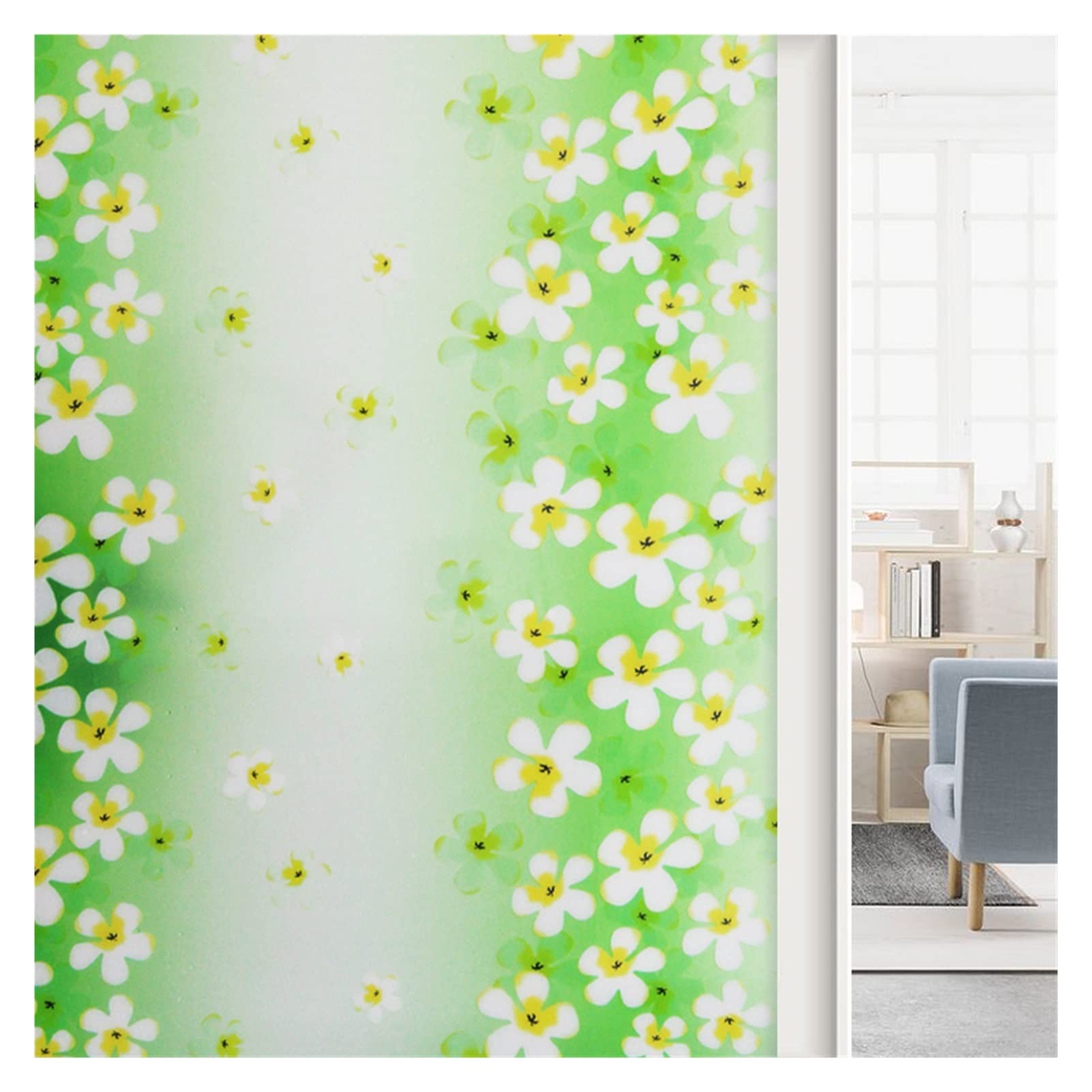 Privacy Film For Glass Windows,Stained Decorative Static Self Adhesive Sticker(Beige,90x200cm)