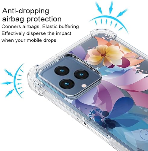 Miniatura 3 de Osophter Funda para T-Mobile Revvl 6 5G, Revvl 6X 5G, funda floral floral para niñas y mujeres con protector de pantalla de absorción de golpes,
