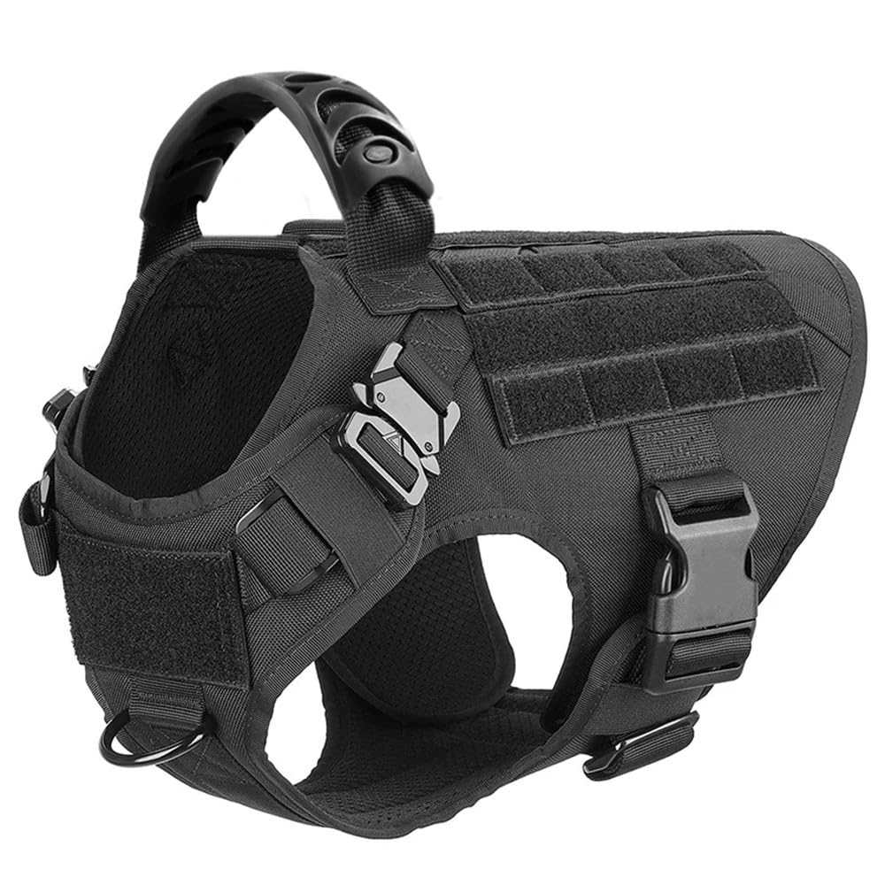 Con Maniglia Di Controllo Regolabile In Nylon Militare Tattico Grande Cablaggio Per Cani Tede,nero,XL