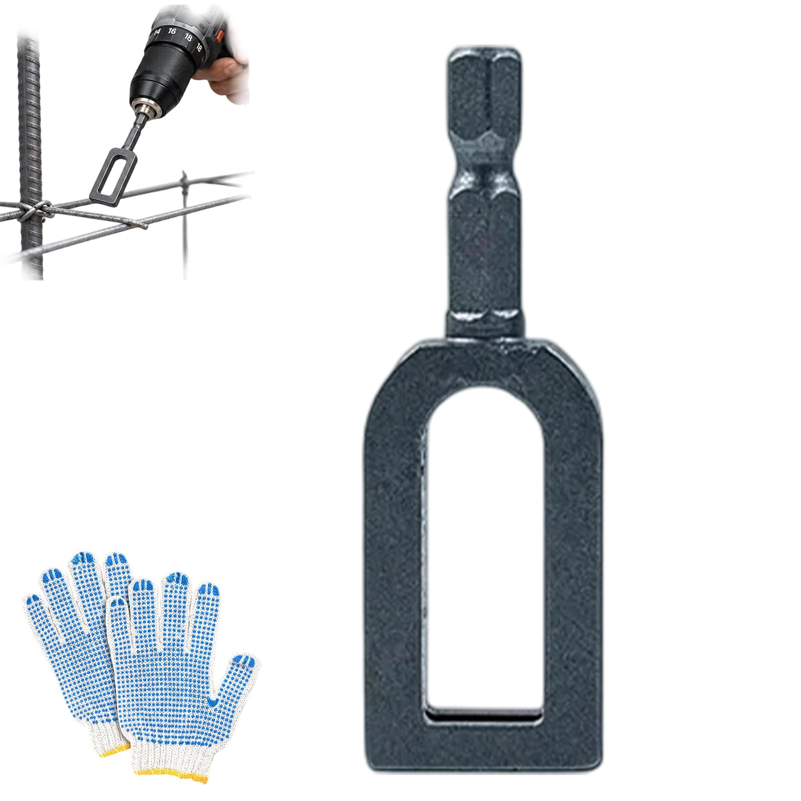 Elmvar Style B Electric Drill Wire Twisting Tool, Steel Wire Twisting Tool For Drill, Multifunctional Twister With 1/4 Hex Shank For Fence Repair, Rebar Tying, Farm, Garden And Construction (Style B)
