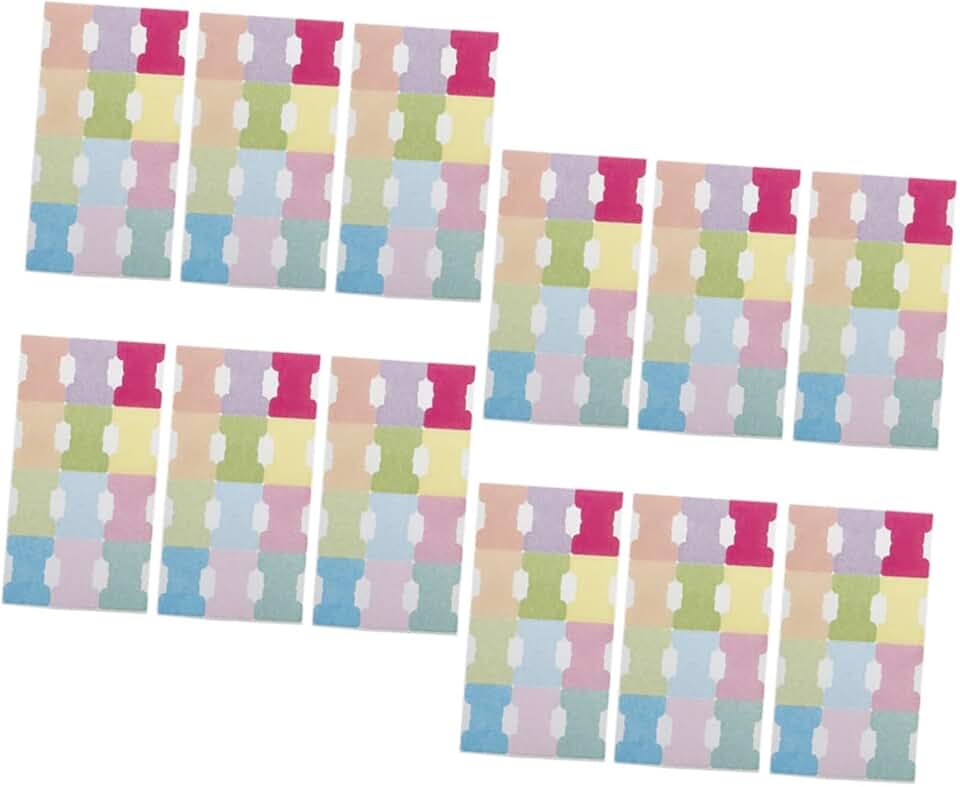 12Sheets Writable Paper Book Tabs Sticky Page Markers for Annotating Books and Notebooks Tear-Resistant Index Tabs for Document Cl