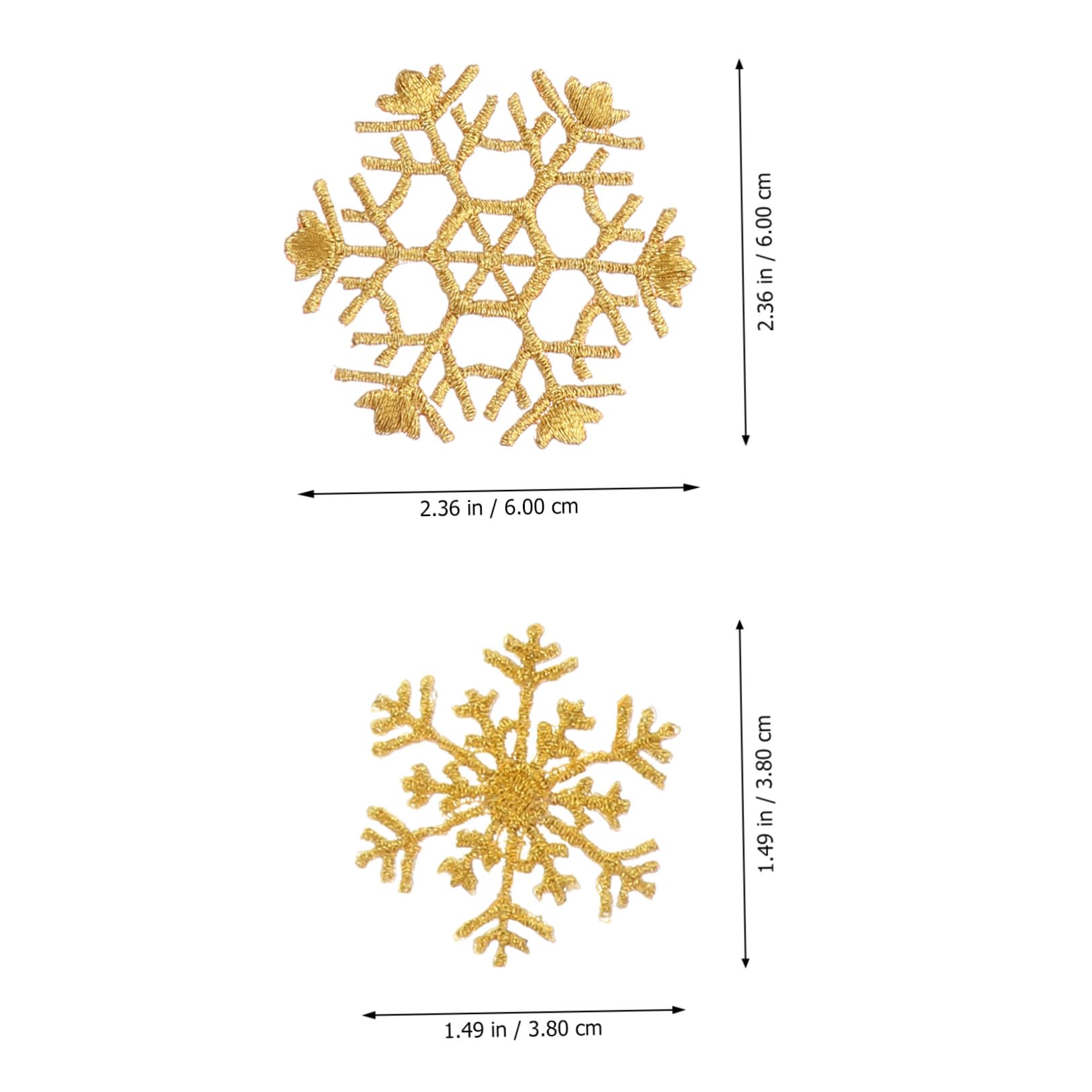 TEHAUX 24pièces Patchs Brodés Forme De Flocon Pour Vêtements Appliques Pour Célébrations De Noël Décoration De Mode Et Personnalisation De Style