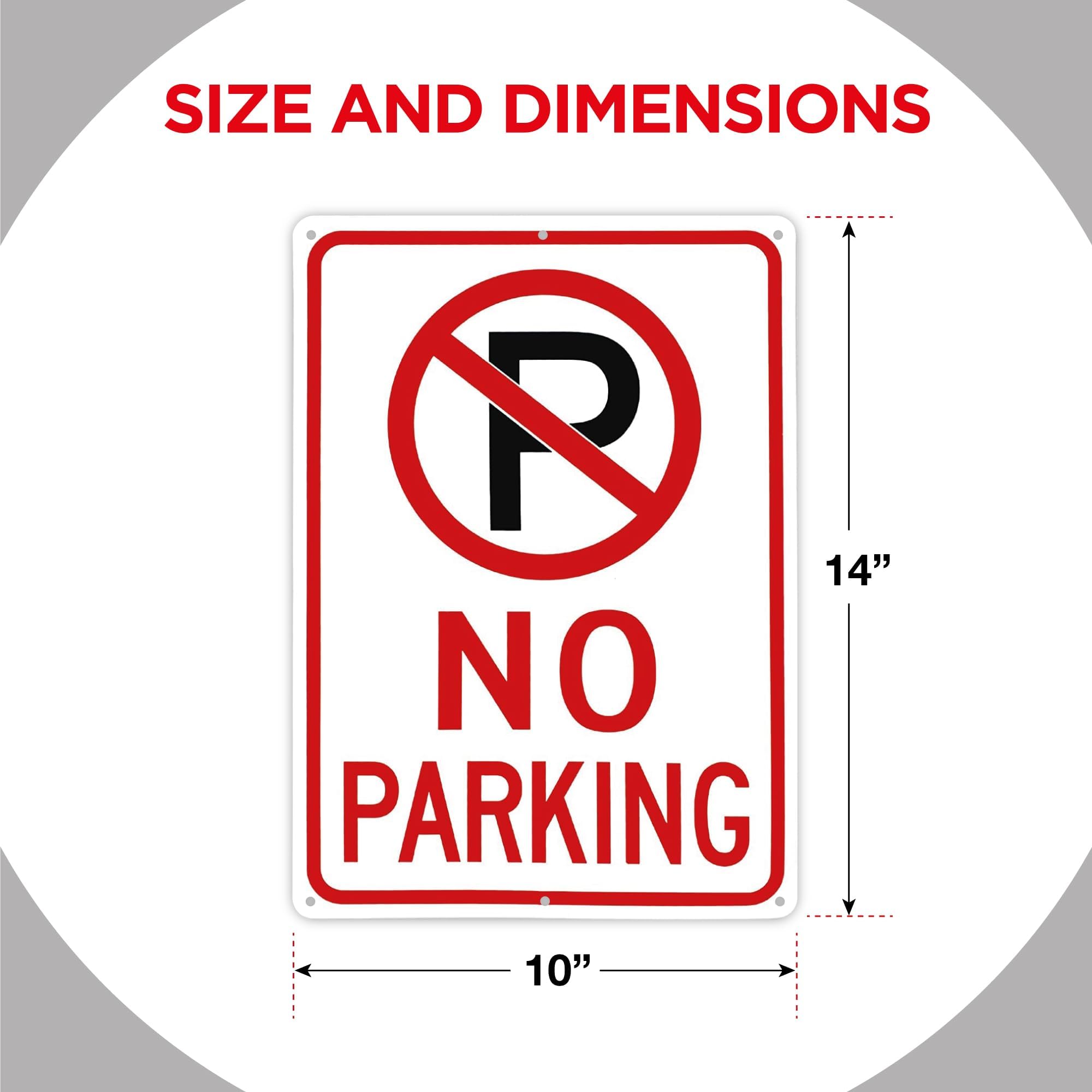 OLANZU Pack of 4 No Parking Signs with Handle - 10