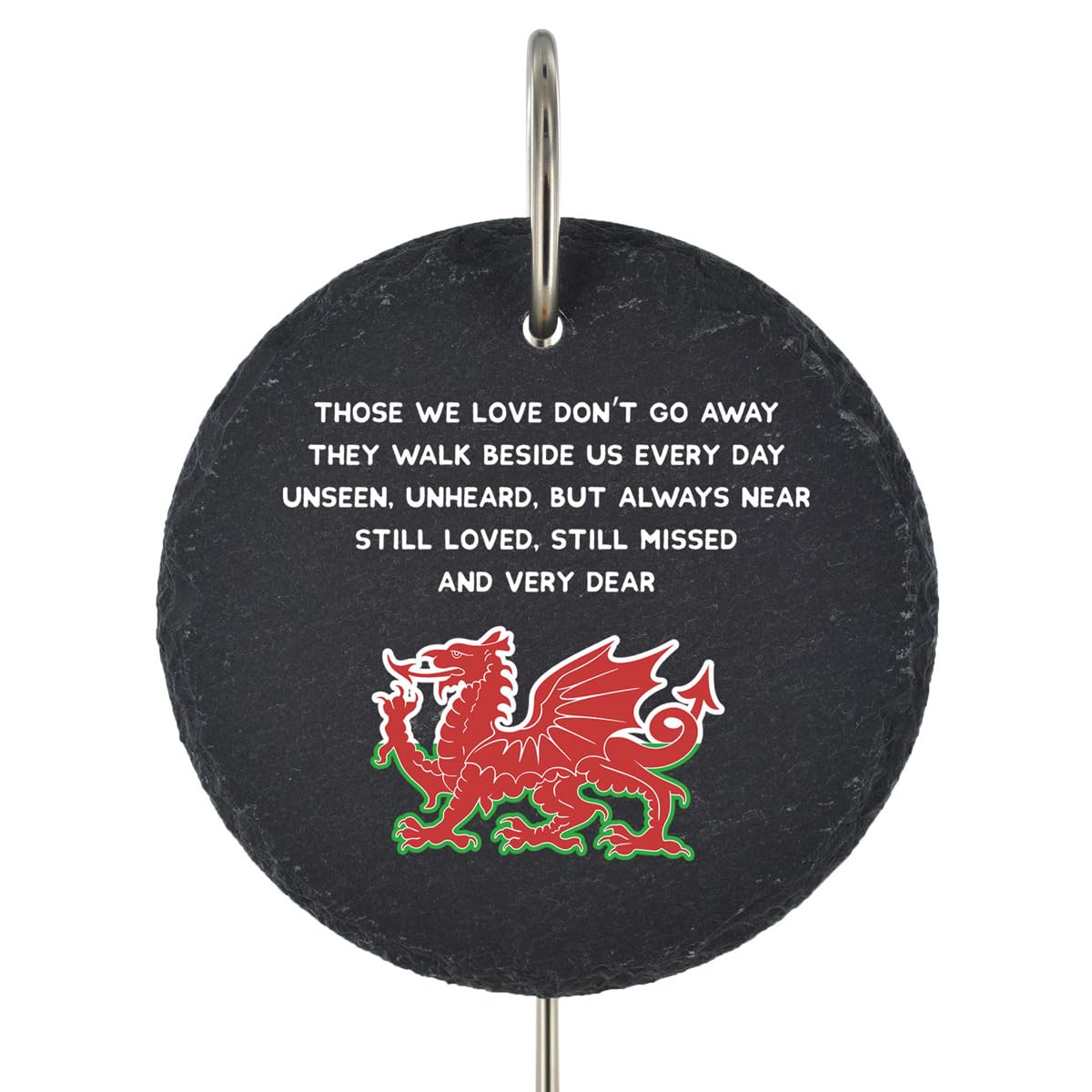 Welsh Dragon Grave Stick Marker Plaque Ornament Memorial Slate Graveside Decor