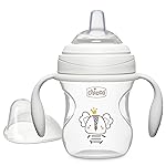 Chicco Transition Sippy Cup with Silicone Spout and Spill-Free Lid 7oz. | Calibration Markings | Removable Handles | Top-Rack Dishwasher Safe | Easy to Hold with Ergonomic Indents | Grey | 4+ months