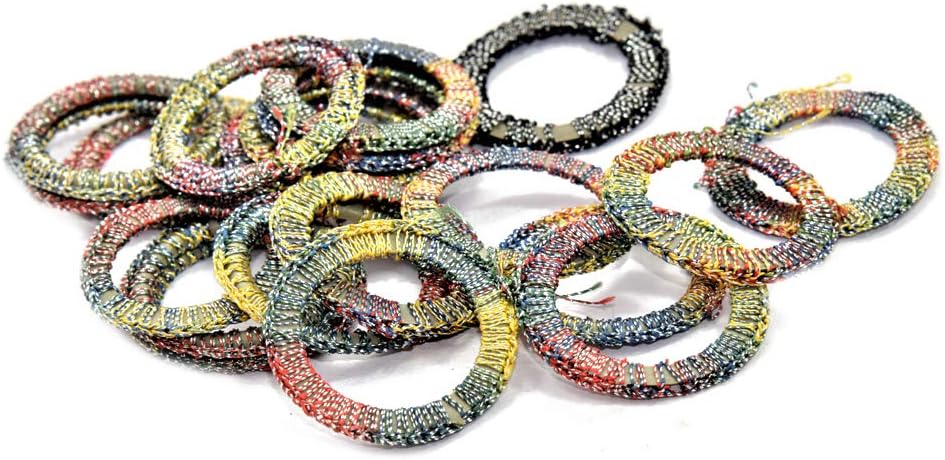The Design Cart 120pc (3.5 cm) Gray Large Round Crochet Thread Rings for Making Jewellery | Crochet Thread Rings.